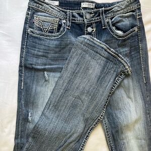 Vigoss Women's Medium Blue Skinny Jeans with Light Distressing